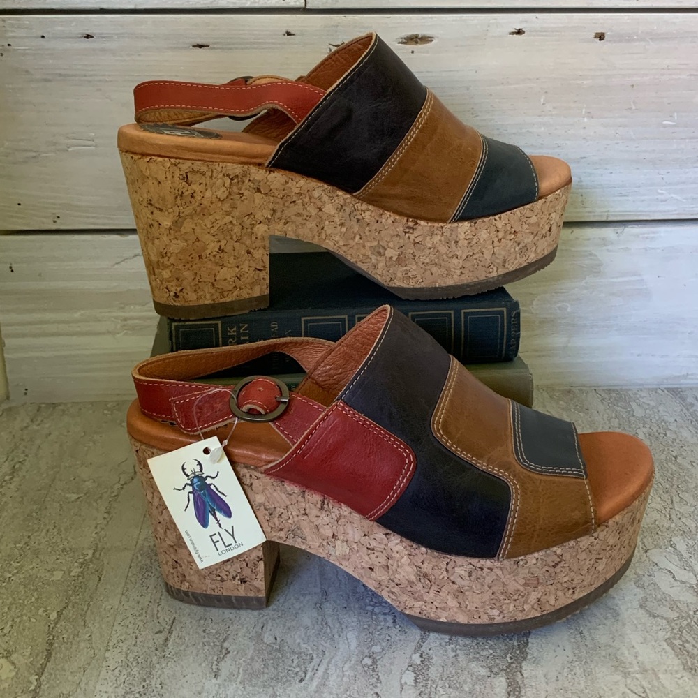 Fly of London - Leather Patchwork Sandals